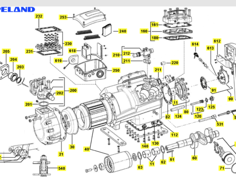 20 - SERVICES - Maintenance05 EUP Vue éclatée compresseur Copeland Discus 4MI1-30X
